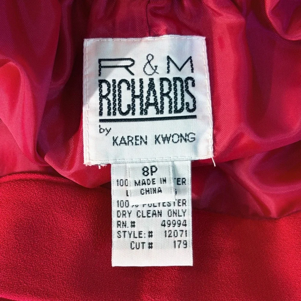 NWT R&M Richards Red Skirt Suit‎ 8 Petite Embellished Evening Church Holiday Set